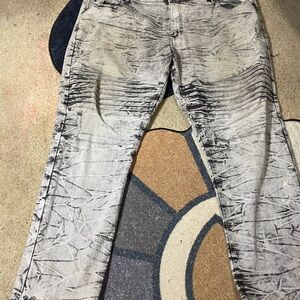 Essentials Acid Wash Jeans - Gray and Black